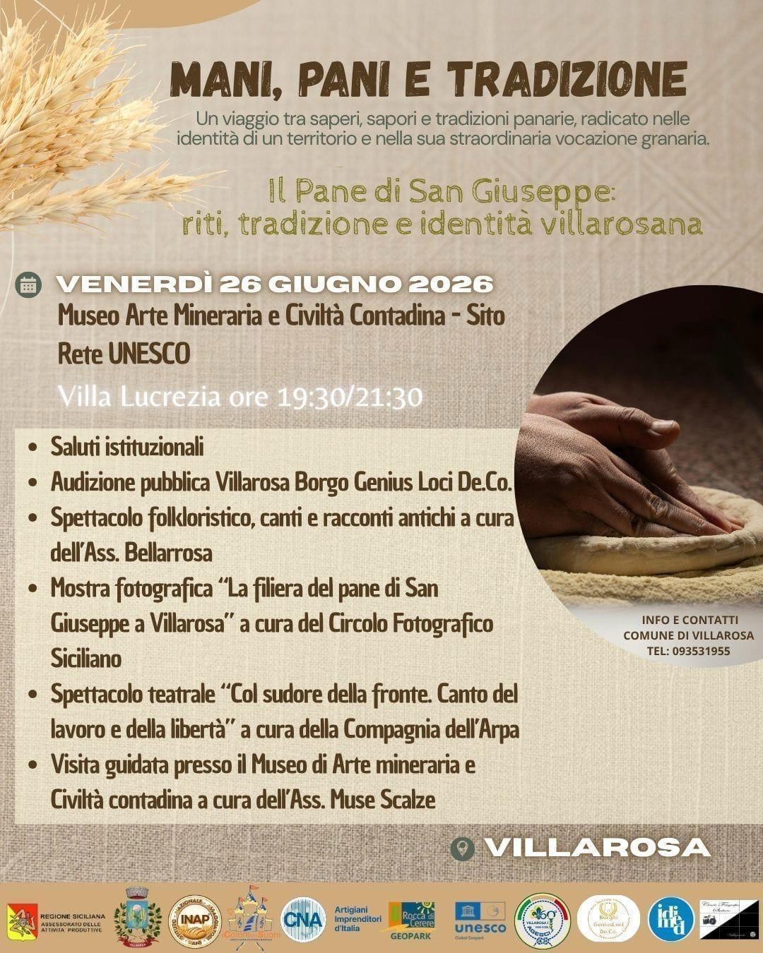 Il Pane di San Giuseppe riti, tradizione e identità villarosana (dalle ore 19:30)