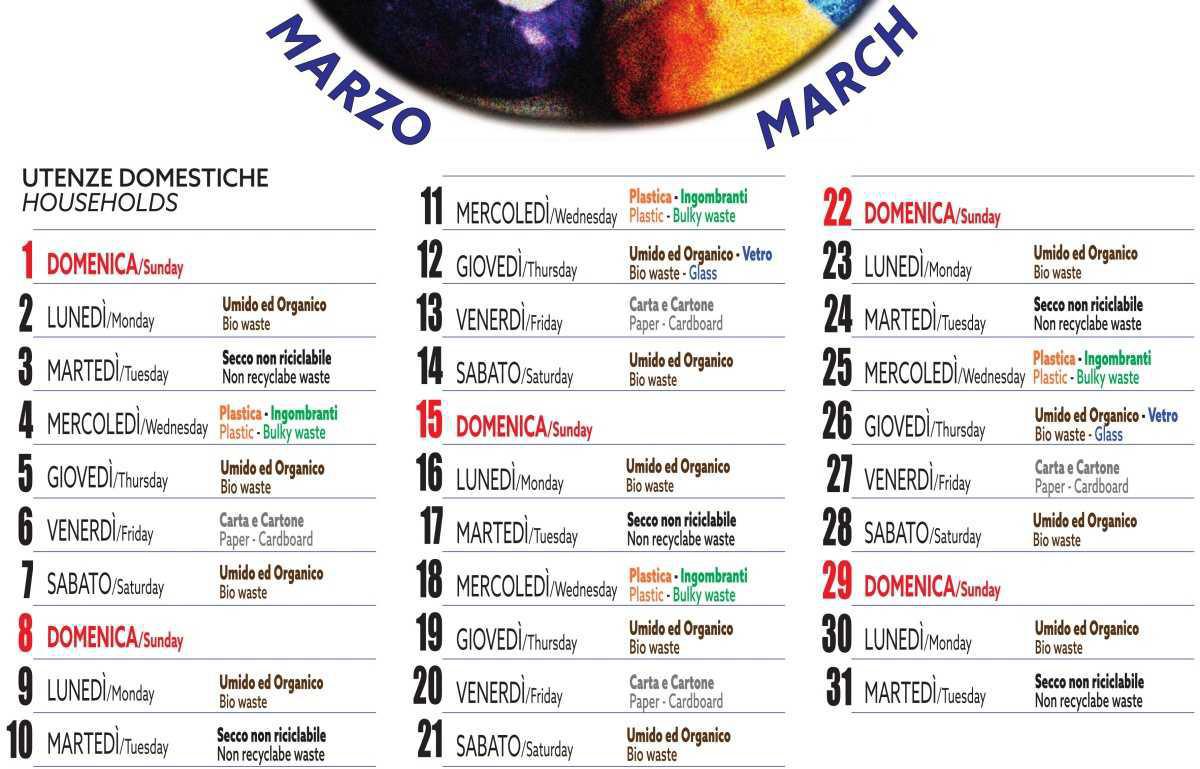 Calendario Raccolta Differenziata