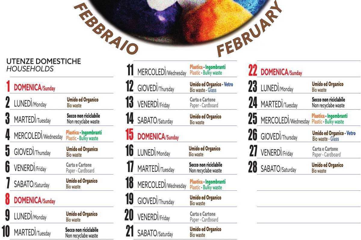 Calendario Raccolta Differenziata