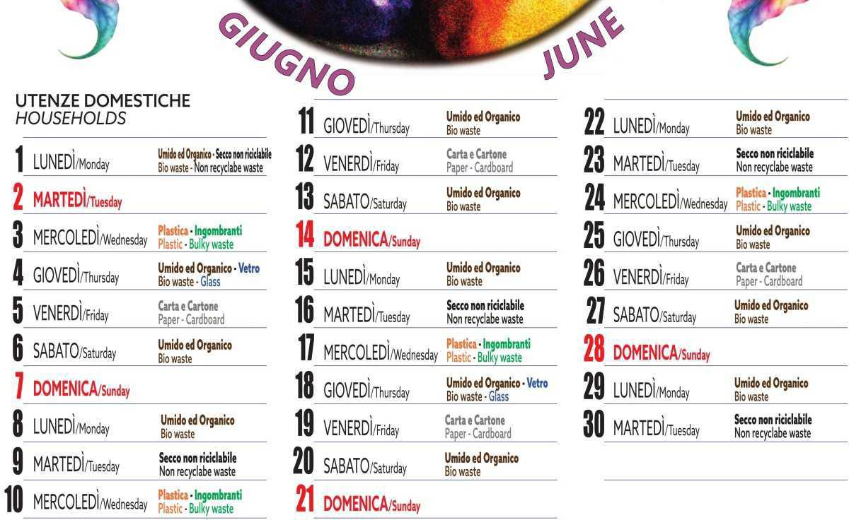 Calendario Raccolta Differenziata