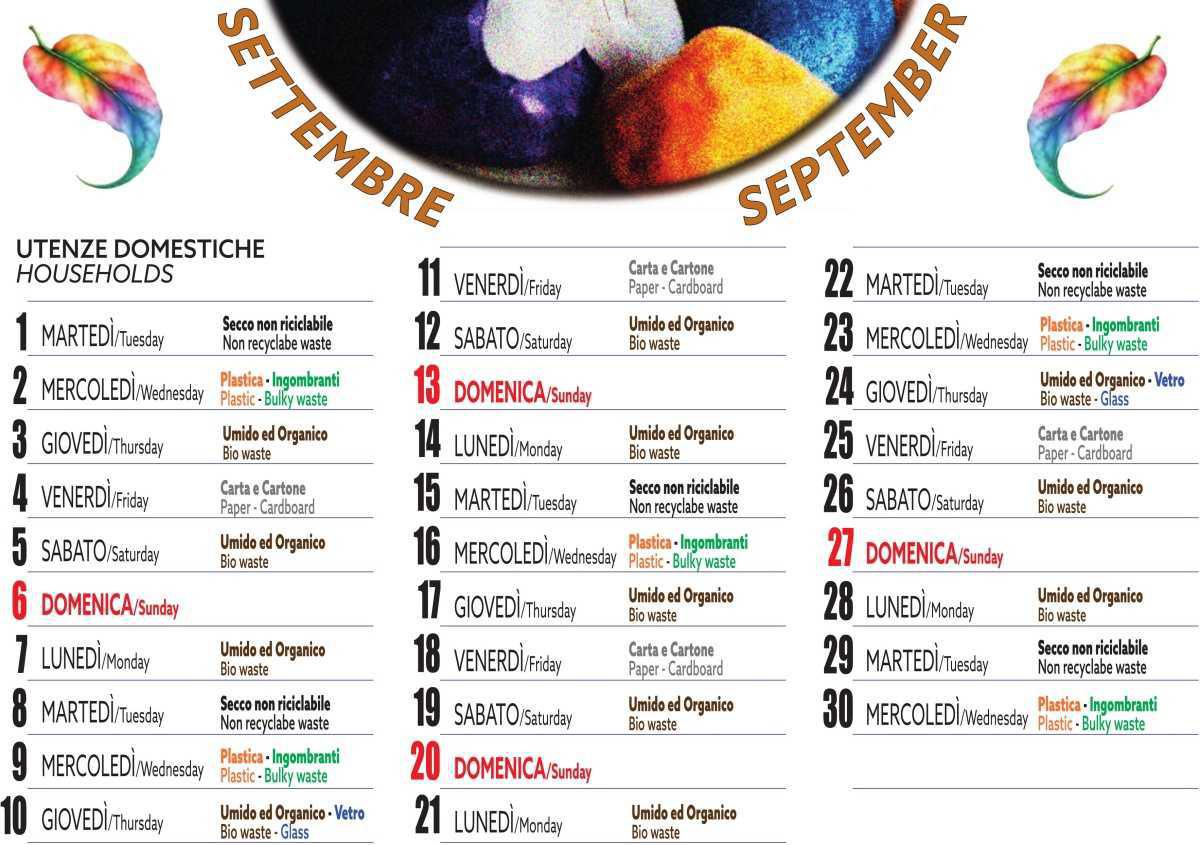 Calendario Raccolta Differenziata