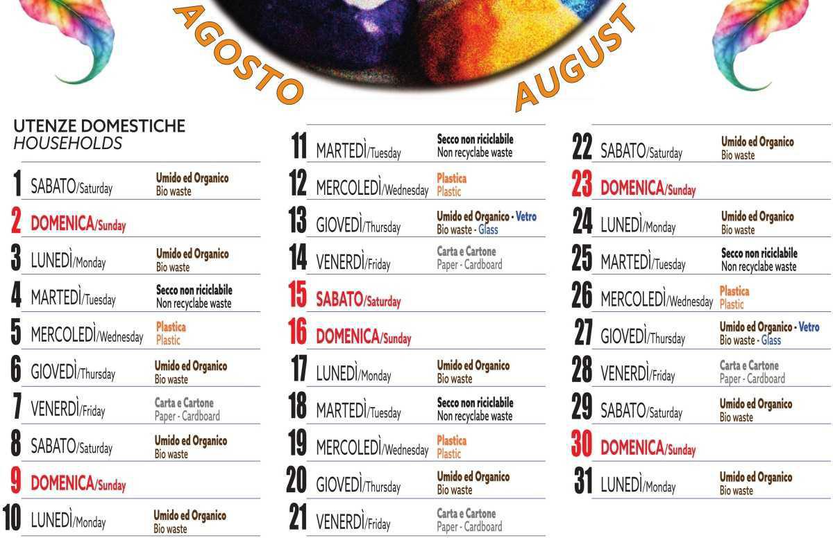 Calendario Raccolta Differenziata