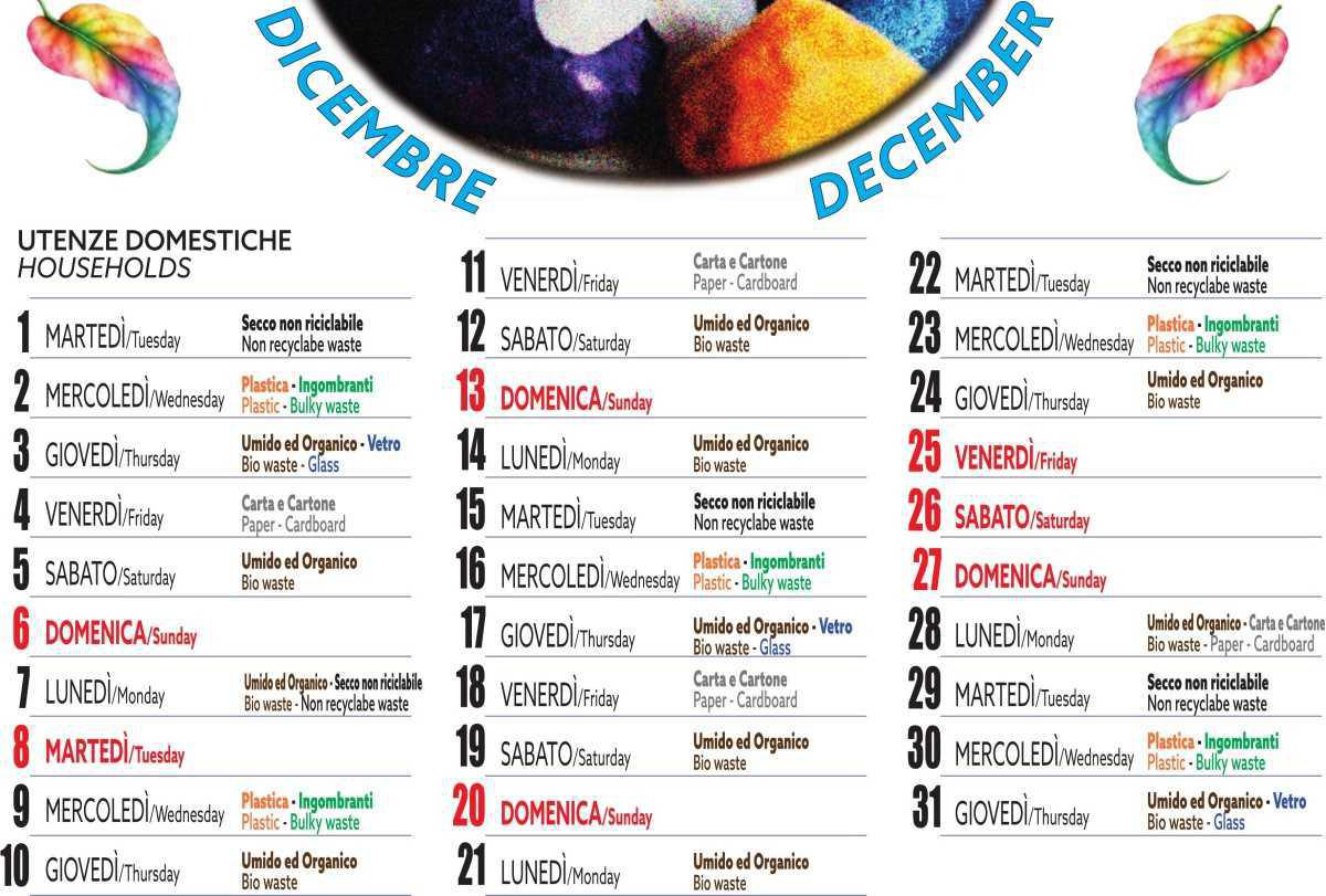 Calendario Raccolta Differenziata