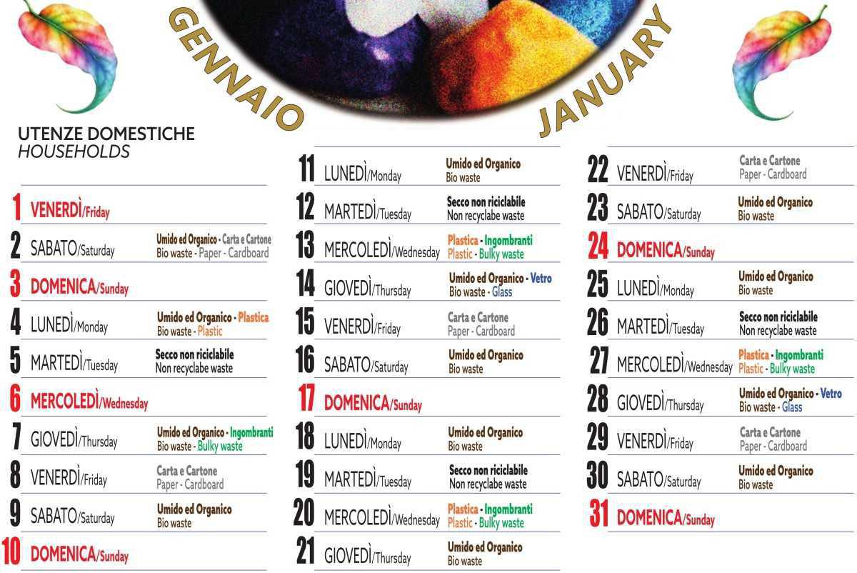 Calendario Raccolta Differenziata