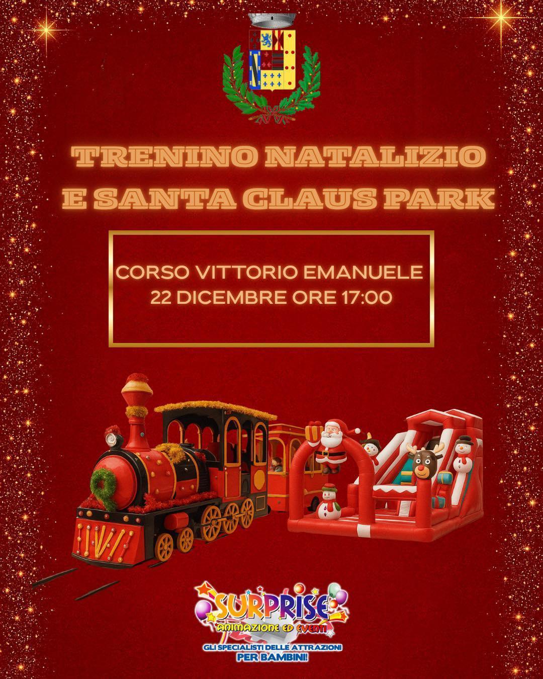 Trenino di Babbo Natale e Gonfiabile di Santa Claus (inizio ore 17.00)