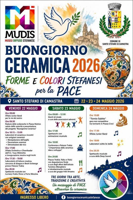Buongiorno Ceramica 2026 - Forme e Colori Stefanesi per la Pace (dalle ore 9.00) Buongiorno Ceramica 2026 - Forme e Colori Stefanesi per la Pace (dalle ore 9.00)