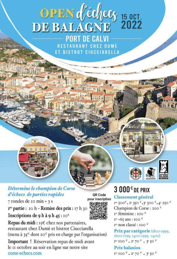 Échecs : les inscriptions l'open de Balagne sont ouvertes Échecs : les inscriptions l'open de Balagne sont ouvertes