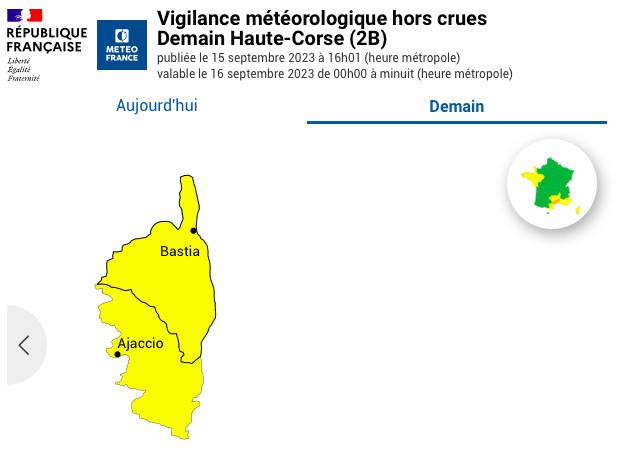 Météo : La Corse placée en vigilance jaune aux orages ce samedi
