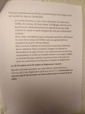 Foot - Suspicion de fraude dans le championnat de Régional 1 : le Sud FC réplique Foot - Suspicion de fraude dans le championnat de Régional 1 : le Sud FC réplique