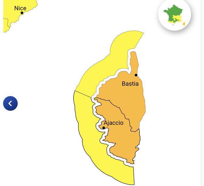 Vents violents : la Corse placée en vigilance orange ce vendredi Vents violents : la Corse placée en vigilance orange ce vendredi