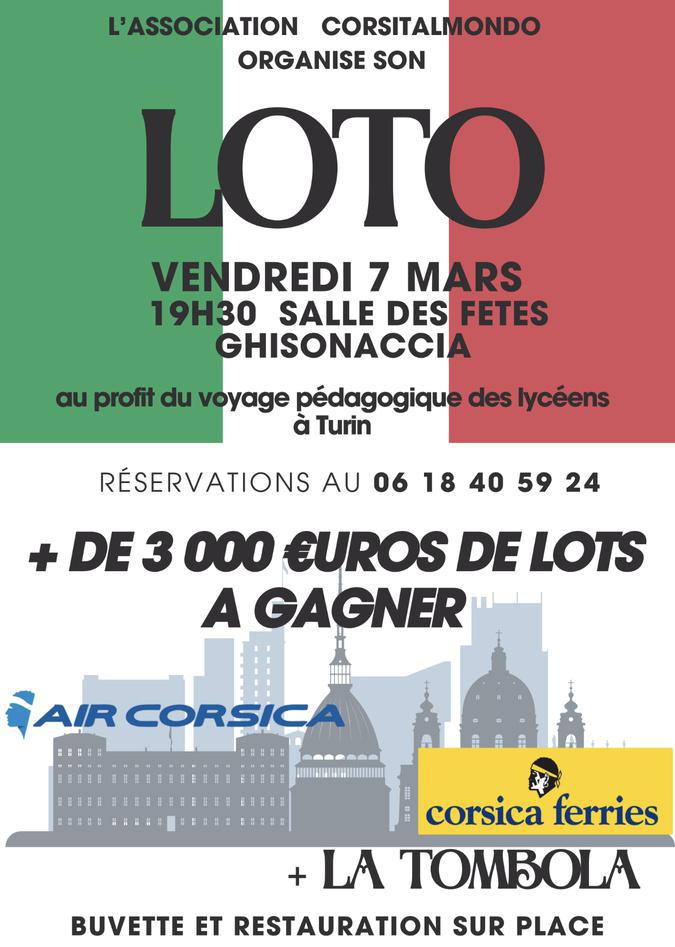 Ghisonaccia : un loto pour financer un voyage scolaire à Turin Ghisonaccia : un loto pour financer un voyage scolaire à Turin