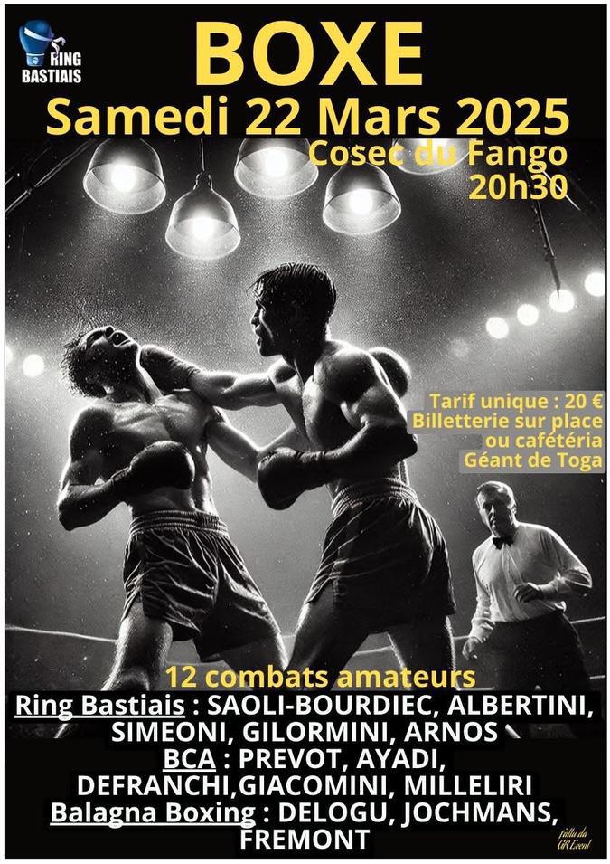 Boxe : le Ring Bastiais de retour au Cosec du Fango ce samedi