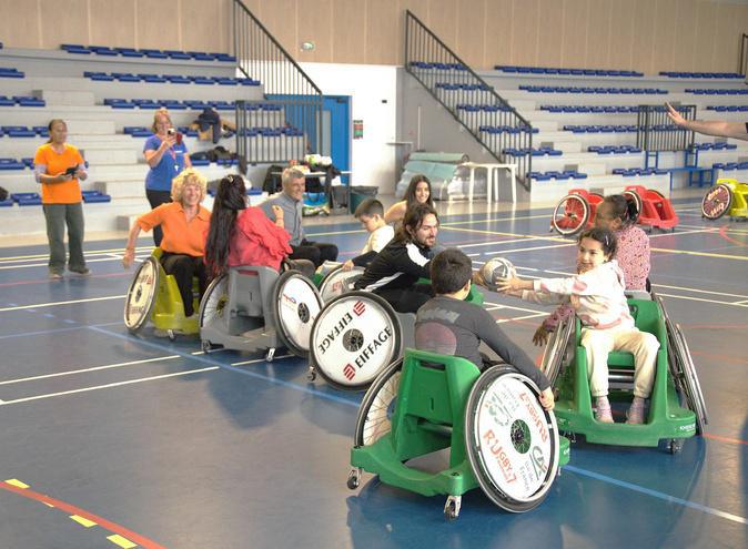Porto-Vecchio : le Rugby à 7 fauteuil en démonstration au COSEC municipal