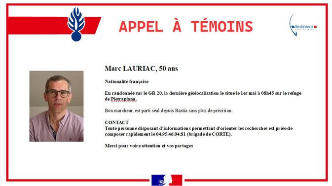 Disparition d’un randonneur sur le GR20 : un avis de recherche lancé