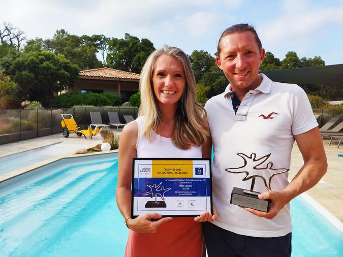 Hébergement de touristes handicapés en Corse : un trophée pour les Villas Lantana de Lecci Hébergement de touristes handicapés en Corse : un trophée pour les Villas Lantana de Lecci