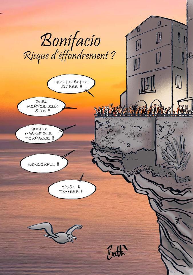 Le dessin de Battì : Bonifacio, risque d'effondrement ?
