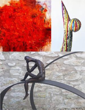 Yann Castlan, Isabelle Palenc et Marie-France Graziani à la Galerie Noir et Blanc