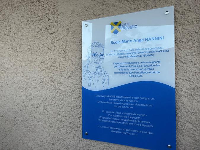 L'hommage de Biguglia à l'enseignante : l’école Toussaint Massoni devient l’école Marie‑Ange Nannini L'hommage de Biguglia à l'enseignante : l’école Toussaint Massoni devient l’école Marie‑Ange Nannini