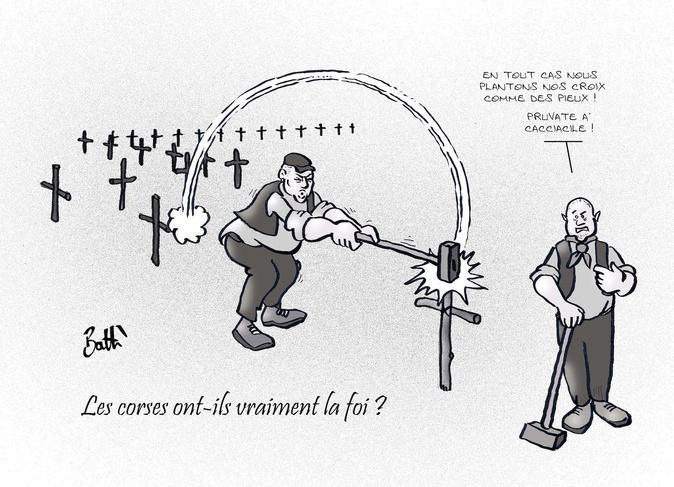 Le dessin de Battì : "Pruvate a cacciacile"