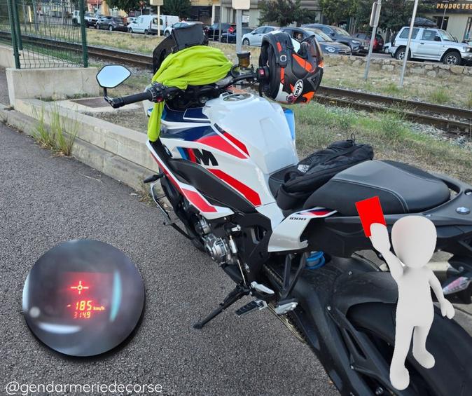 Vitesse excessive à Vero : un motard intercepté à 185 km/h sur la RT20