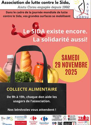 Ajaccio - Aiutu Corsu organise une nouvelle collecte alimentaire le 29 novembre Ajaccio - Aiutu Corsu organise une nouvelle collecte alimentaire le 29 novembre