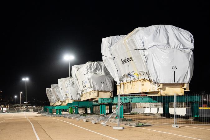 Ajaccio : Deuxième transport nocturne pour les moteurs de la future centrale du Ricanto Ajaccio : Deuxième transport nocturne pour les moteurs de la future centrale du Ricanto