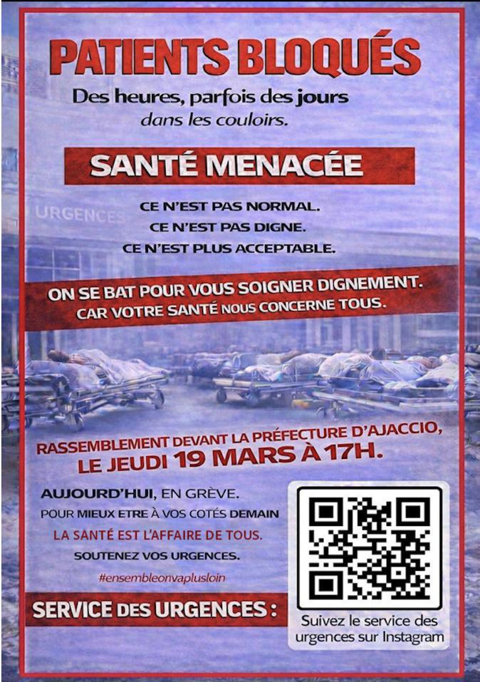​Grève aux urgences d’Ajaccio : la mobilisation se poursuit, les soignants appellent à un rassemblement devant la préfecture