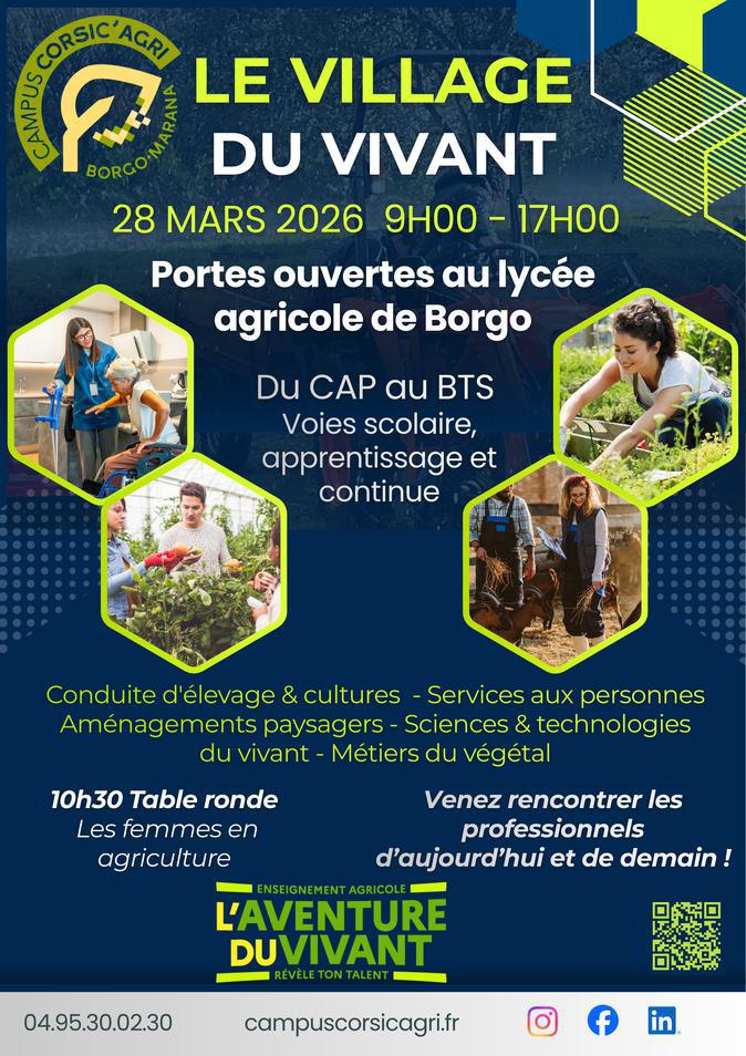 Borgo : Le lycée agricole vous invite à son « Village du vivant »