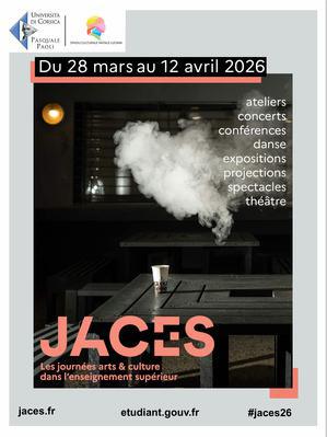 Les Journées "Arts et Culture" dans l’Enseignement Supérieur reviennent du 28 mars au 12 avril 2026 à l’Université de Corte. Les Journées "Arts et Culture" dans l’Enseignement Supérieur reviennent du 28 mars au 12 avril 2026 à l’Université de Corte.