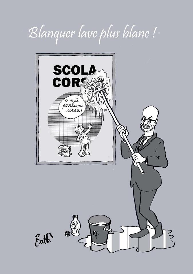 Le dessin de Battì : Blanquer lave plus blanc 