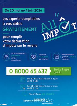 Déclaration des revenus 2025 : les experts-comptables de Corse relancent le dispositif Allô Impôt Déclaration des revenus 2025 : les experts-comptables de Corse relancent le dispositif Allô Impôt