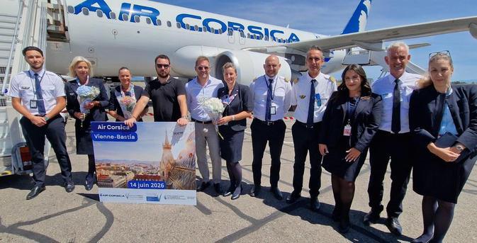 Air Corsica inaugure sa nouvelle liaison Vienne-Bastia avec deux vols hebdomadaires jusqu'à fin septembre Air Corsica inaugure sa nouvelle liaison Vienne-Bastia avec deux vols hebdomadaires jusqu'à fin septembre
