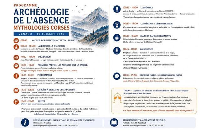 Venaco - Des rencontres interdisciplinaires sur « L’Archéologie de l’Absence- Mythologies corses »