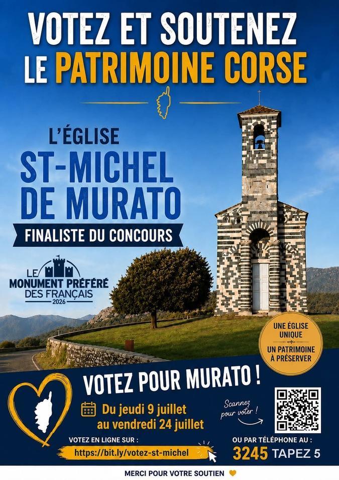 L’église Saint-Michel de Murato en lice pour obtenir le titre de "Monument préféré des Français"
