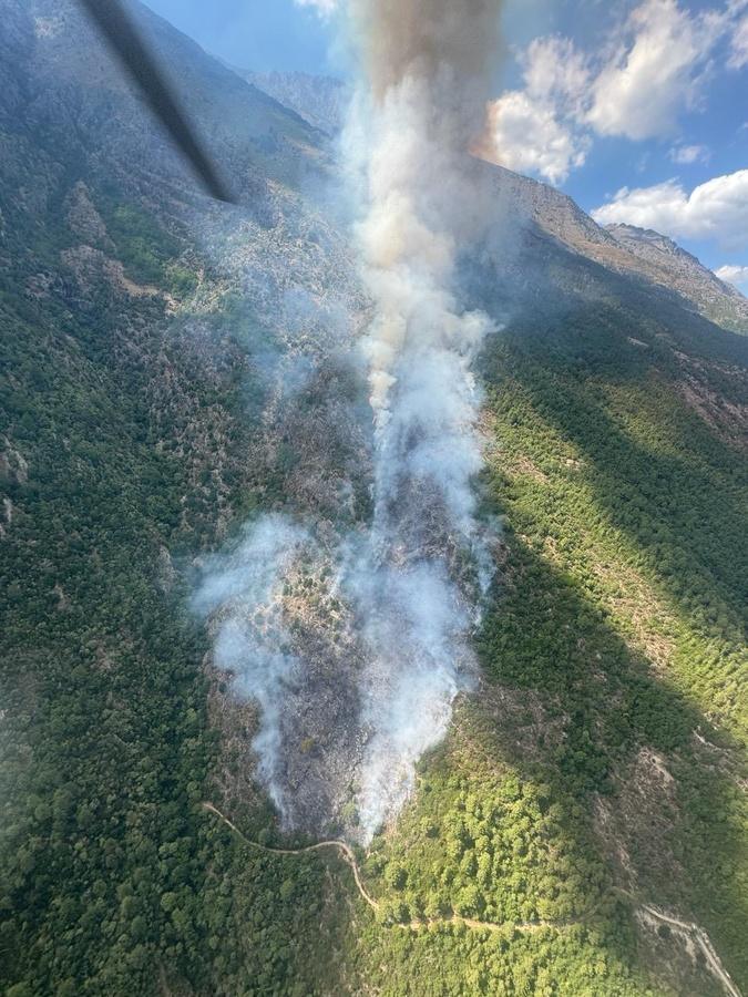 Venaco : Un incendie de végétation en cours au-dessus du village Venaco : Un incendie de végétation en cours au-dessus du village