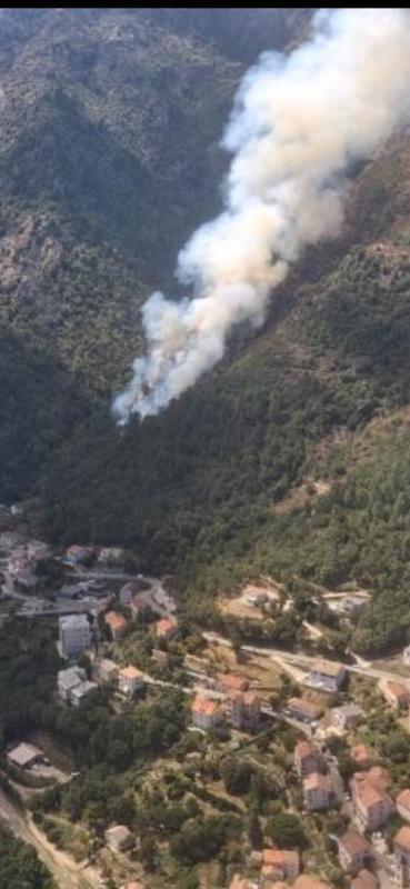 Venaco : Un incendie de végétation en cours au-dessus du village Venaco : Un incendie de végétation en cours au-dessus du village