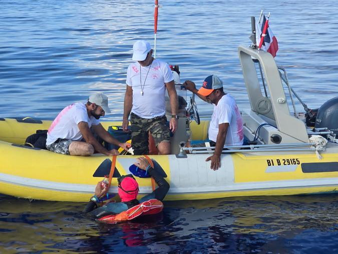 EN IMAGES - Bonifacio-Sardaigne à la nage - "Le Grand Rose" : défi réussi pour Etienne Meloni