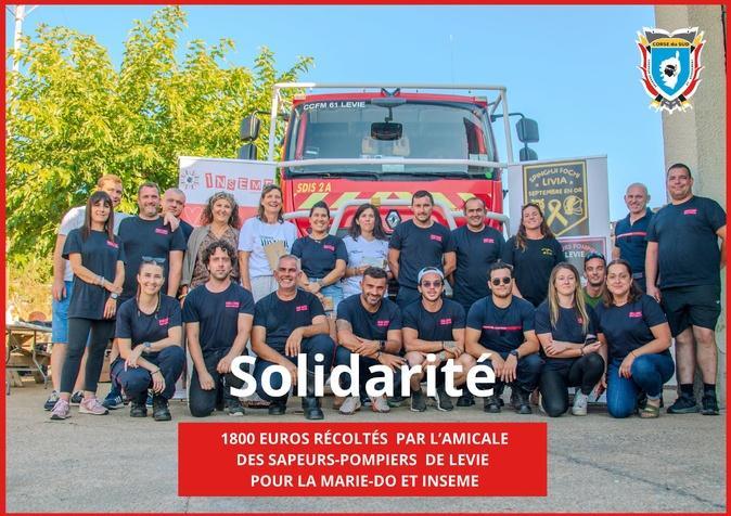 À Levie, les pompiers récoltent 1800 euros pour La Marie-Do et Inseme À Levie, les pompiers récoltent 1800 euros pour La Marie-Do et Inseme