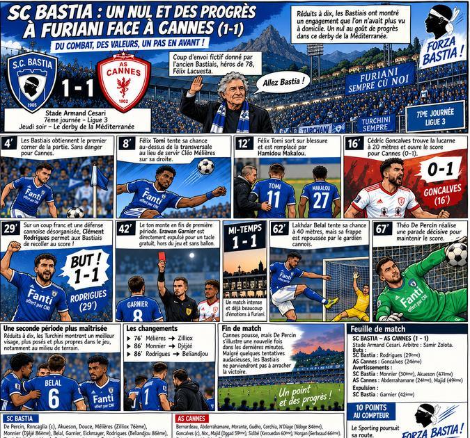 SC Bastia-AS Cannes : le match résumé façon BD