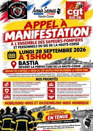 Les pompiers de Haute-Corse appelés à manifester lundi à Bastia Les pompiers de Haute-Corse appelés à manifester lundi à Bastia