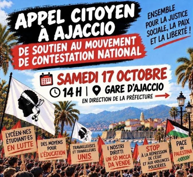À Ajaccio, 17 organisations appellent à rejoindre la mobilisation nationale du 17 octobre