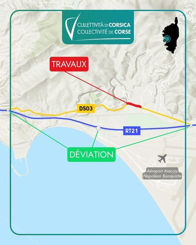 Ajaccio – La route du Vazzio fermée jusqu'à mercredi soir