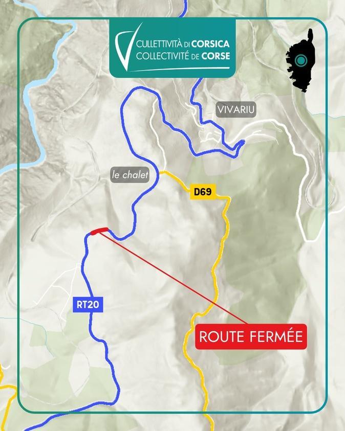 Vivario – La RT 20 fermée à la circulation cette nuit Vivario – La RT 20 fermée à la circulation cette nuit