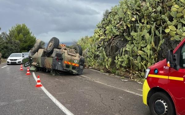 Lumio - Un véhicule blindé de la Légion fait plusieurs tonneaux sur la RT30