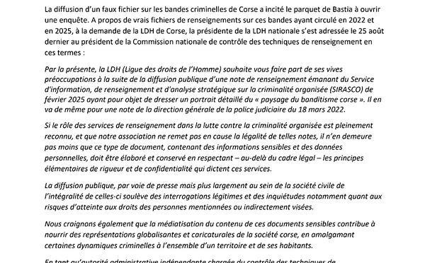La LDH Corsica et les faux fichiers sur les bandes criminelles de Corse : "ce qui devait arriver, arriva "