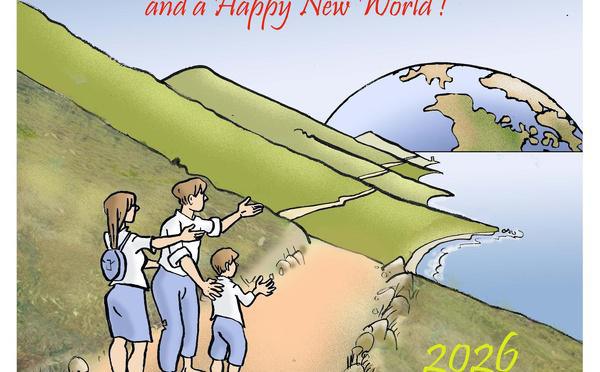 Le dessin de Battì - "Pace è Salute, meilleurs vœux and a happy new … world !"