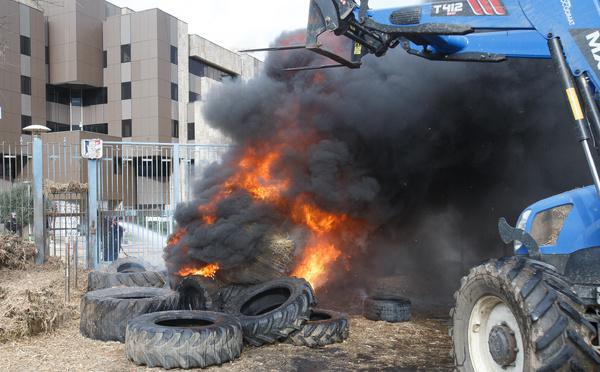 EN IMAGES - Une mobilisation agricole sous tension devant la préfecture à Bastia
