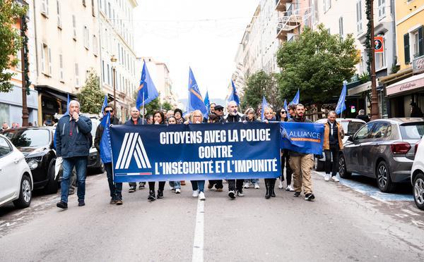 À Ajaccio, les policiers manifestent contre le manque de moyens