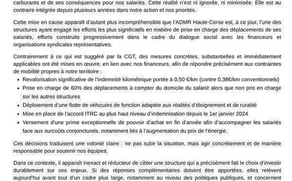 L’ADMR Haute-Corse répond aux critiques sur la prise en charge des déplacements