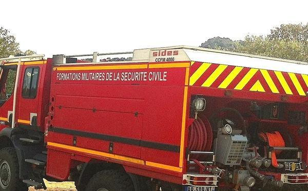Un camion de la Sécurité civile se couche entre Tuani et le pont de Frasseta, quatre blessés légers